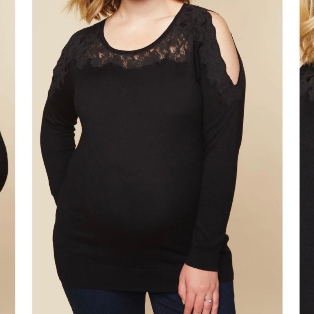 Motherhood Maternity Cold Shoulder Sweater
